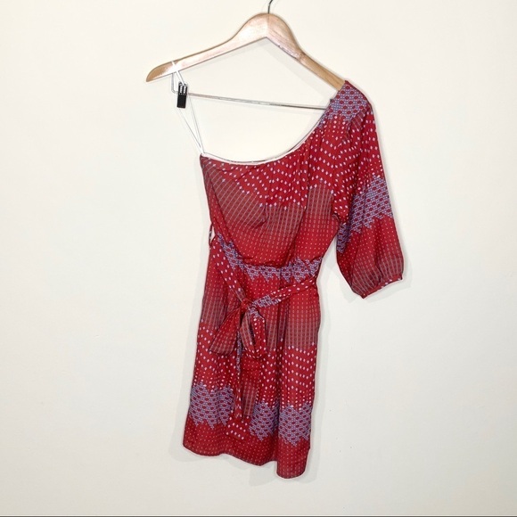 Needle & Thread Printed One Shoulder Tie Waist Dre - Picture 1 of 5